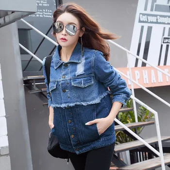 Women Burrs edge two color denim jacket
Women Burrs edge two color denim jacket