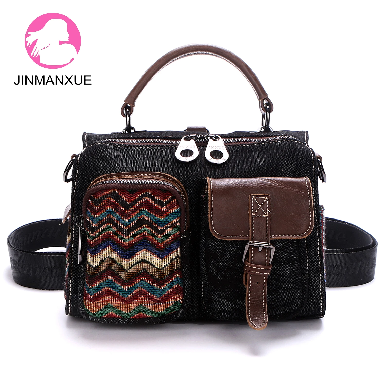 Fashion Three Ways To Use Retro Denim Ethnic Style Handbag Wild Messenger Bag Multi-Function Shoulder Crossbody Bag Female Tote
Fashion Three Ways To Use Retro Denim Ethnic Style Handbag Wild Messenger Bag Multi-Function Shoulder Crossbody Bag Female Tote