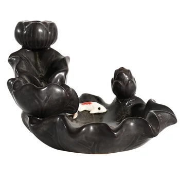 Ceramic Back Flow Incense Burner Holder Censer Lotus Waterfall Fish Incense Burners Home Censer Decor
Ceramic Back Flow Incense Burner Holder Censer Lotus Waterfall Fish Incense Burners Home Censer Decor