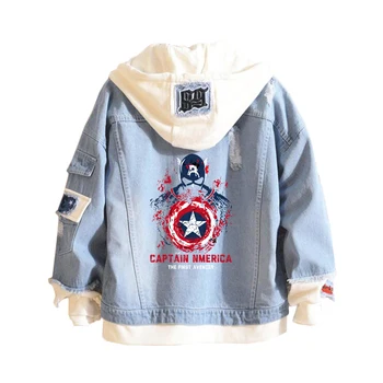 Spring Autumn Captain America Sweatshirts Hoodies Fashion Cosplay Cowboy Fake Two Pieces Sweatshirt Denim men women Jacket
Spring Autumn Captain America Sweatshirts Hoodies Fashion Cosplay Cowboy Fake Two Pieces Sweatshirt Denim men women Jacket