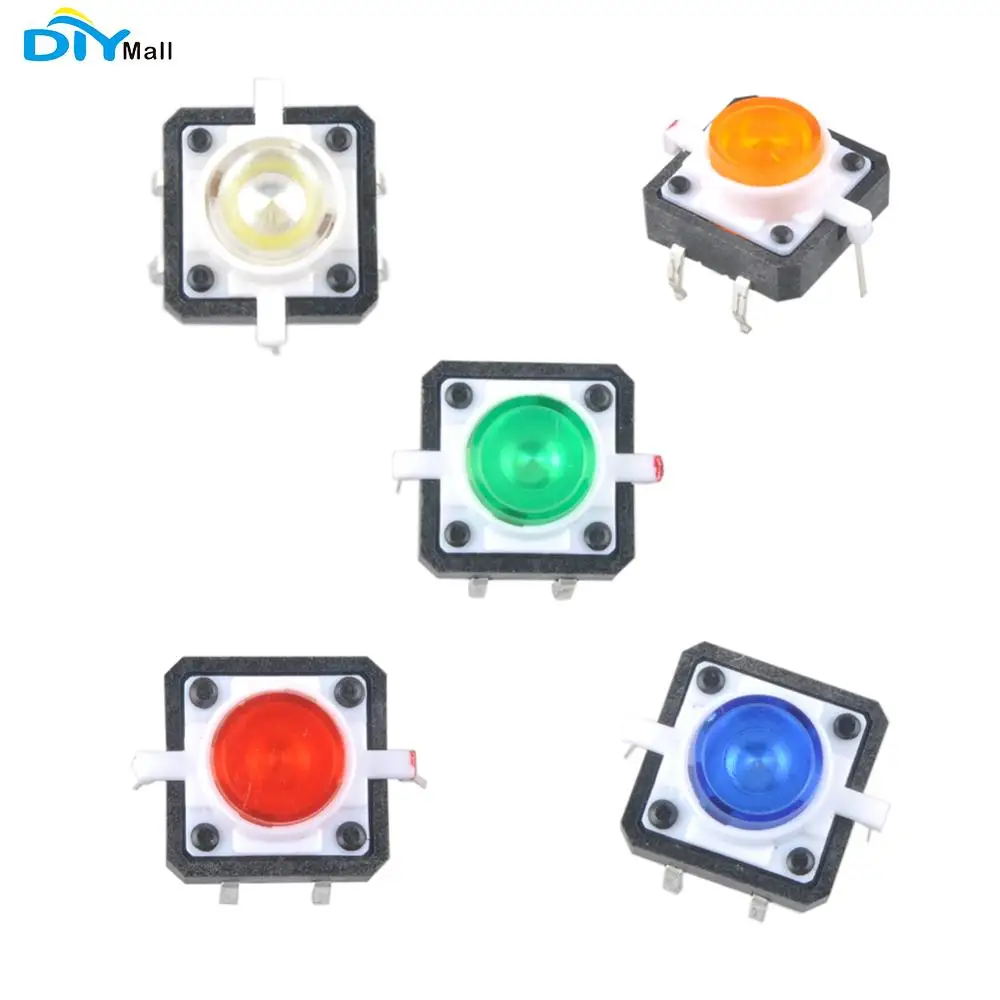 LED Tactile Button Push Switch Momentary Tact With LED 4pin Round Cap 5Colors White Yellow Green Red Blue 
LED Tactile Button Push Switch Momentary Tact With LED 4pin Round Cap 5Colors White Yellow Green Red Blue