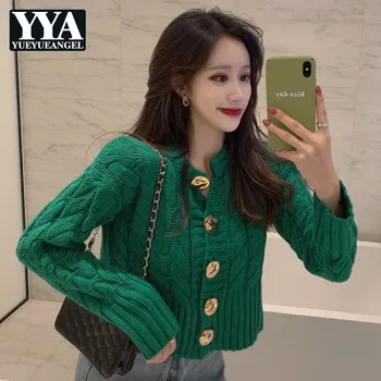 Autumn Women Short Knitted Cardigan Long Sleeve Single Breasted Sweater Outwear Coat Slim Waist Knitwear Colors Casual Cardigans
Autumn Women Short Knitted Cardigan Long Sleeve Single Breasted Sweater Outwear Coat Slim Waist Knitwear Colors Casual Cardigans