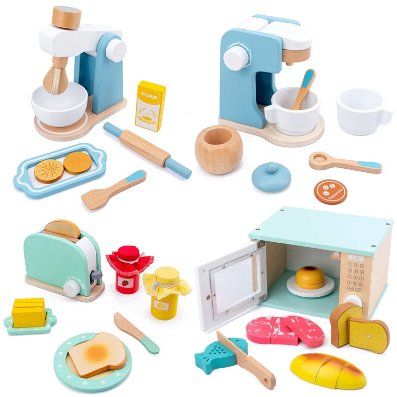 New Kids Wooden Pretend Play Sets Simulation Toasters Bread Maker Coffee Machine Blender Baking Kit Game Mixer Kitchen Role Toys
New Kids Wooden Pretend Play Sets Simulation Toasters Bread Maker Coffee Machine Blender Baking Kit Game Mixer Kitchen Role Toys