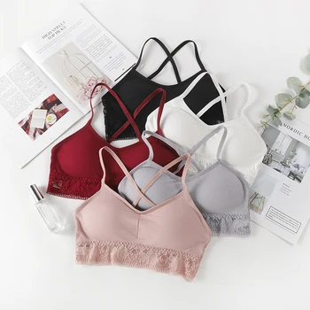 Women Sexy Lace Tube Tops Wireless Push Up Underwear Tops Cross Wrapped Chest Summer Push Up Padded Bras 2019 
Women Sexy Lace Tube Tops Wireless Push Up Underwear Tops Cross Wrapped Chest Summer Push Up Padded Bras 2019