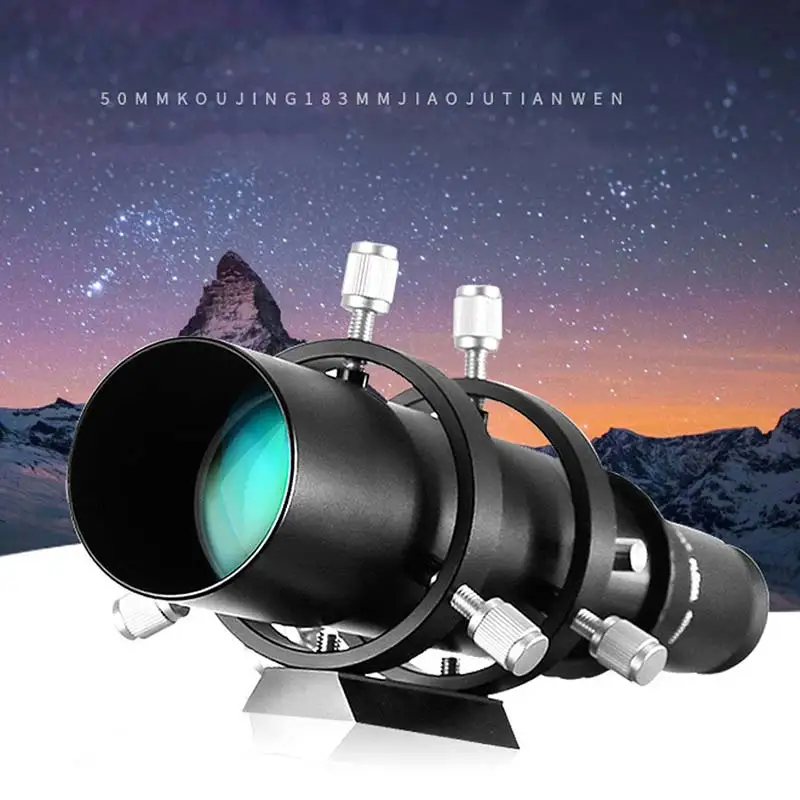 50mm Guide Scope Finderscope with Double Helical Focuser for Astronomical Telescope 183mm 1.25in Focal Length Ratio Guidescope
50mm Guide Scope Finderscope with Double Helical Focuser for Astronomical Telescope 183mm 1.25in Focal Length Ratio Guidescope