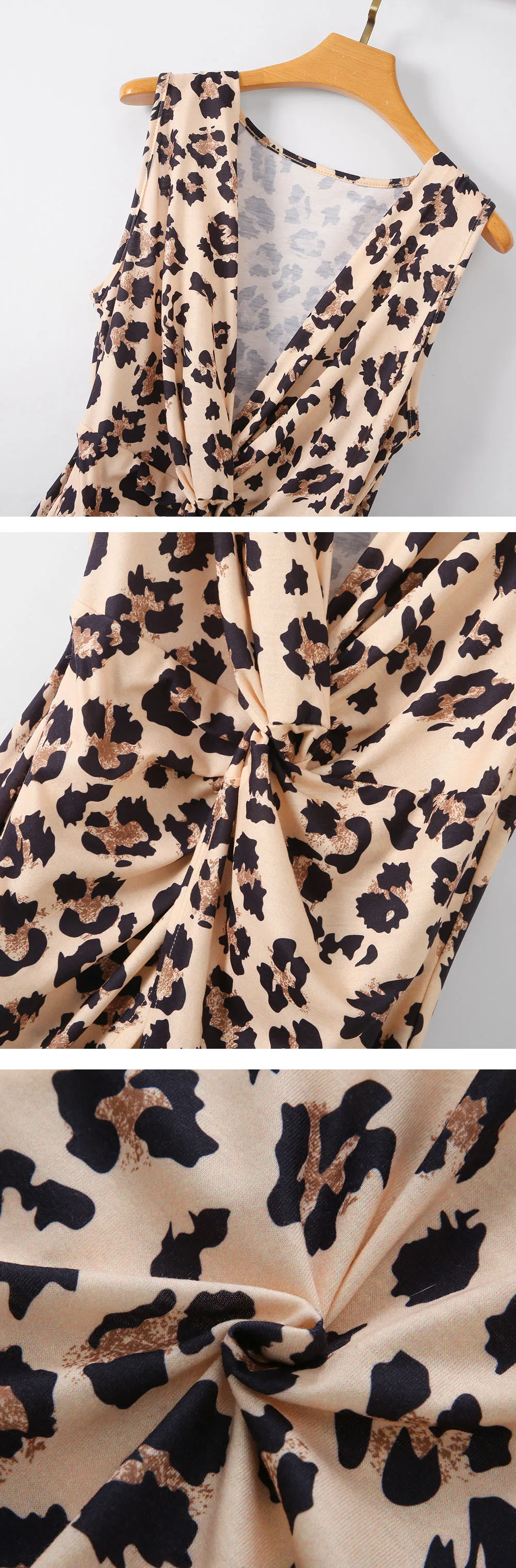 Deep V-neck Twist Women Leopard Print Slim Hips Sexy Dress 2022 Summer Casual Sleeveless Retro Mini Dress Ladies Fashion Dresses Deep V-neck Twist Women Leopard Print Slim Hips Sexy Dress 2022 Summer Casual Sleeveless Retro Mini Dress Ladies Fashion Dresses