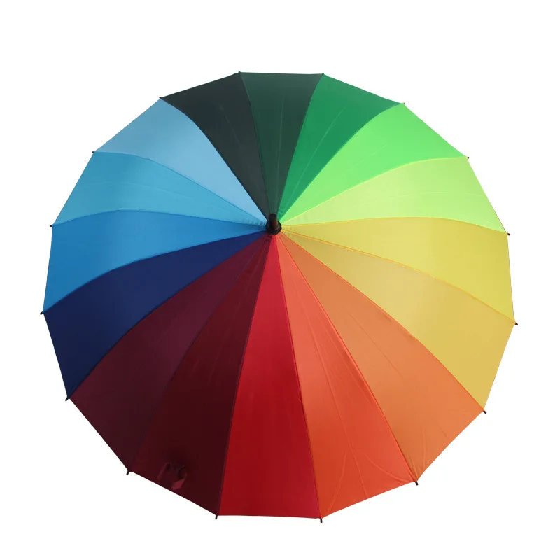 Umbrella Self-Open Oversized 66cm Long Handle 16 Bone Rainbow Umbrella Can Be Printed Logo Advertising Umbrella
Umbrella Self-Open Oversized 66cm Long Handle 16 Bone Rainbow Umbrella Can Be Printed Logo Advertising Umbrella