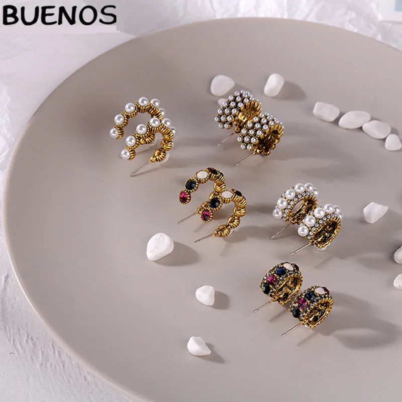 BUENOS 2019 Korea Temperament Retro Pearl Design Coloured Crystal Drop Round Hoop Earings Woman Personality Fashion Mini Jewelry
BUENOS 2019 Korea Temperament Retro Pearl Design Coloured Crystal Drop Round Hoop Earings Woman Personality Fashion Mini Jewelry