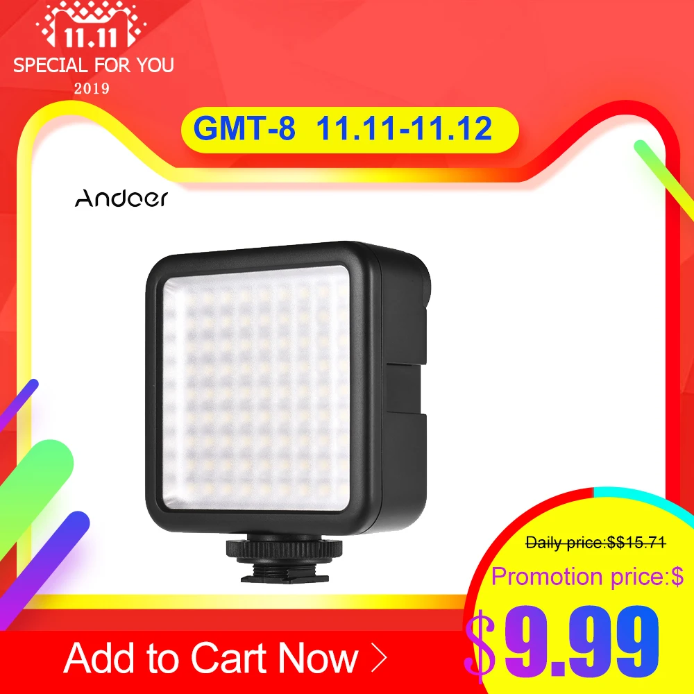 Andoer W81 6.5W Dimmable 6000K Mini Interlock Camera LED Light Panel for Zhiyun Smooth 4 Gimbal Stabilizer for Canon Nikon DSLR
Andoer W81 6.5W Dimmable 6000K Mini Interlock Camera LED Light Panel for Zhiyun Smooth 4 Gimbal Stabilizer for Canon Nikon DSLR