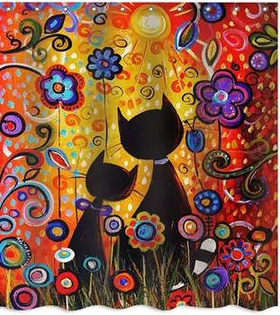 Cute Cat Couple Flowers Fabric Shower Curtain Sets Bathroom Decor with Hooks Waterproof Bathroom Curtain Set
Cute Cat Couple Flowers Fabric Shower Curtain Sets Bathroom Decor with Hooks Waterproof Bathroom Curtain Set