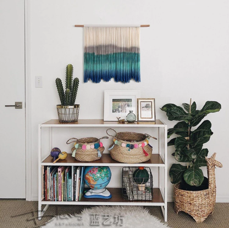 Geometric Cotton Wall Tapestry with Fringe 4 H5e9cac1463224f4eb0d28dddddea2586w