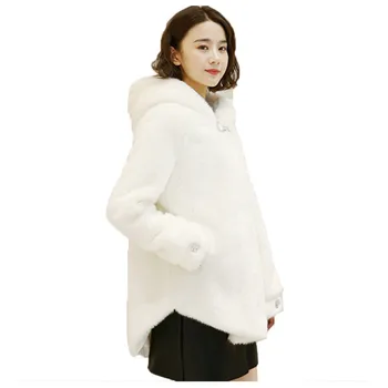 Faux fur coat women white black S-3XL plus size tops 2019 autumn winter new korean long sleeve hooded warmth fashion faux fur jacket JD687
Faux fur coat women white black S-3XL plus size tops 2019 autumn winter new korean long sleeve hooded warmth fashion faux fur jacket JD687