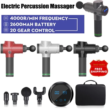 4000r/min LCD Electric Percussion Massager 20 Gears Hand Held Deep Muscles Relaxing Shock Vibration Therapy Device with 4 Heads
4000r/min LCD Electric Percussion Massager 20 Gears Hand Held Deep Muscles Relaxing Shock Vibration Therapy Device with 4 Heads