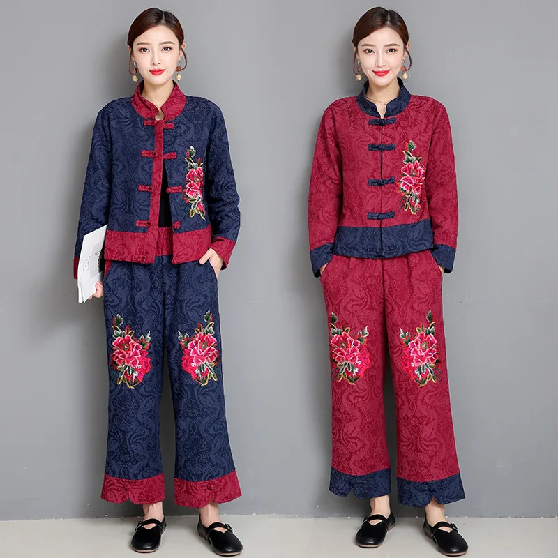 2019 Autumn And Winter New Style Ethnic-Style Cotton Linen Embroidered Jacquard Cropped Jacket + Loose Pants Casual Two-Piece Se
2019 Autumn And Winter New Style Ethnic-Style Cotton Linen Embroidered Jacquard Cropped Jacket + Loose Pants Casual Two-Piece Se