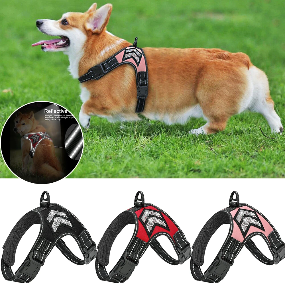 Reflective Dogs Vest Summer Pet Harness For Small medium Dogs Rhinestone Dog Harnesses Chihuahua Collars Size S-L D35
Reflective Dogs Vest Summer Pet Harness For Small medium Dogs Rhinestone Dog Harnesses Chihuahua Collars Size S-L D35