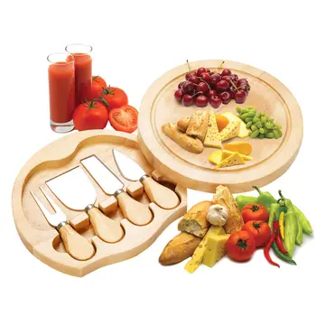 Costway 5 PCS Stainless Steel Cheese Knife Set with Round Wood Slide Out Cutting Board
Costway 5 PCS Stainless Steel Cheese Knife Set with Round Wood Slide Out Cutting Board