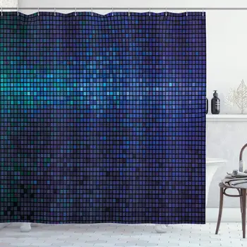 Abstract Shower Curtain by, Disco Backdrop with Gradient Fractal Mosaic Little Squares Print, Fabric Bathroom Decor Set with
Abstract Shower Curtain by, Disco Backdrop with Gradient Fractal Mosaic Little Squares Print, Fabric Bathroom Decor Set with