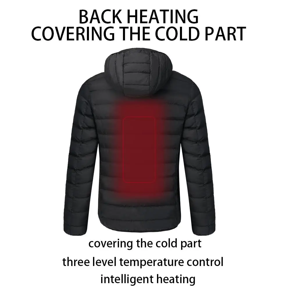Winter Outdoor Intelligent Heating Slim Men Cotton Hood Cap Coat One-Key Heating Carbon Fiber Electric Heating Thermal Clothing 
Winter Outdoor Intelligent Heating Slim Men Cotton Hood Cap Coat One-Key Heating Carbon Fiber Electric Heating Thermal Clothing