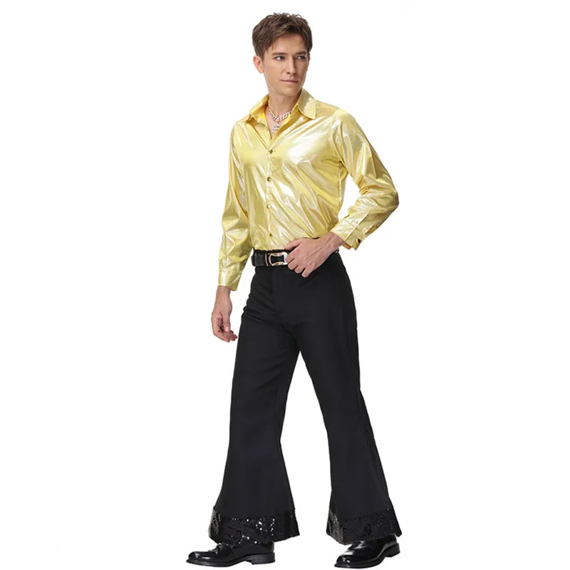 70s Retro Gold Men Disco Cosplay Adult Halloween Latin Dance Costumes Carnival Purim Parade Nightclub Bar Role Play Party Dress
70s Retro Gold Men Disco Cosplay Adult Halloween Latin Dance Costumes Carnival Purim Parade Nightclub Bar Role Play Party Dress