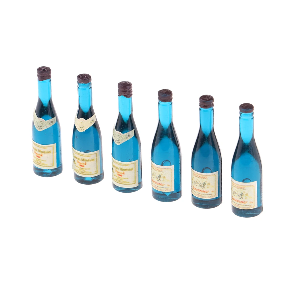 Handcrafts Miniature Foods Groceries Model Drink Wine Champagne Bottles For 1/12 Dolls House Dining Room Accessories 6 Pieces Handcrafts Miniature Foods Groceries Model Drink Wine Champagne Bottles For 1/12 Dolls House Dining Room Accessories 6 Pieces