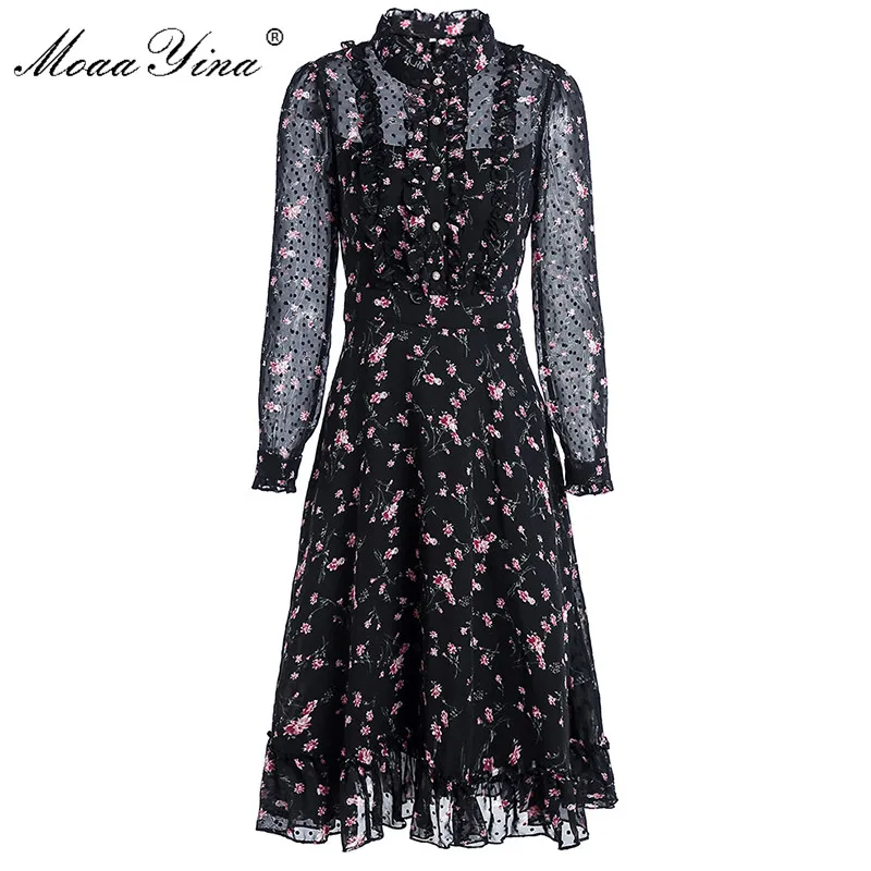 MoaaYina Fashion Runway dress Spring Summer Women's Dress Long sleeve Ruffles Floral-Print Vacation Elegant Dresses
MoaaYina Fashion Runway dress Spring Summer Women's Dress Long sleeve Ruffles Floral-Print Vacation Elegant Dresses