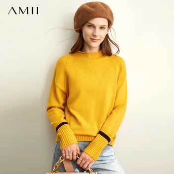 Amii spring semi-turtleneck knit sweater women causal oneck full sleeves loose pullover tops 11930334
Amii spring semi-turtleneck knit sweater women causal oneck full sleeves loose pullover tops 11930334