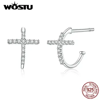 WOSTU Genuine 925 Sterling Silver Cross Zircon Stud Earrings For Women Fashion Wedding Engagement Small Earrings Jewelry BKE755
WOSTU Genuine 925 Sterling Silver Cross Zircon Stud Earrings For Women Fashion Wedding Engagement Small Earrings Jewelry BKE755
