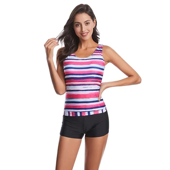 2020 New Stripe Swimsuit Scoop Neck Bathing Suitm Flat Bottom Swimwear S-2XL Female Belly Covered Swimwear High Back Beachwear 
2020 New Stripe Swimsuit Scoop Neck Bathing Suitm Flat Bottom Swimwear S-2XL Female Belly Covered Swimwear High Back Beachwear