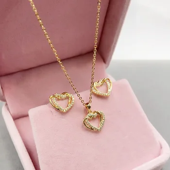 Lanyika Fashion Jewelry Romantic Hollow Loving Zircon Micro inlay Necklace with Earrings for Everyday Wedding Best Gift
Lanyika Fashion Jewelry Romantic Hollow Loving Zircon Micro inlay Necklace with Earrings for Everyday Wedding Best Gift