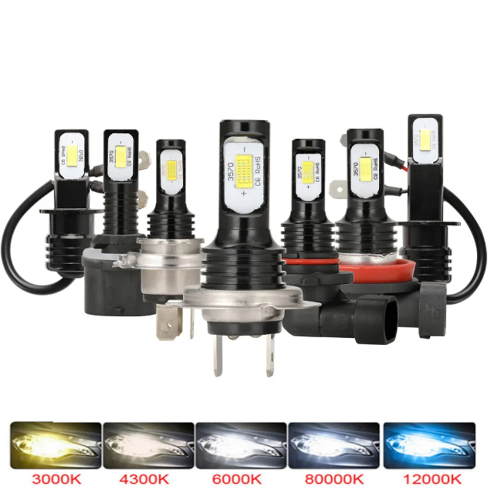 

2x H7 Led Car Headlight Bulbs H7 H4 H11 H3 H1 9005/HB3 9006/HB4 9012 H8 12V 80W 12000LM CSP Chips Fog Light Auto Headlamps