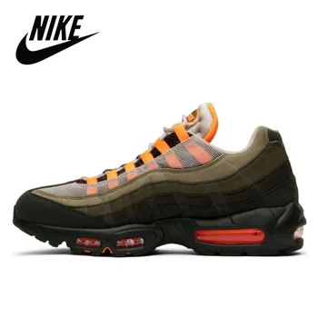 

Nike Air Max 95 Original Running Shoes for Men OG Neutral Olive Total Orange Breathable Outdoor Sports Jogging Comfortable