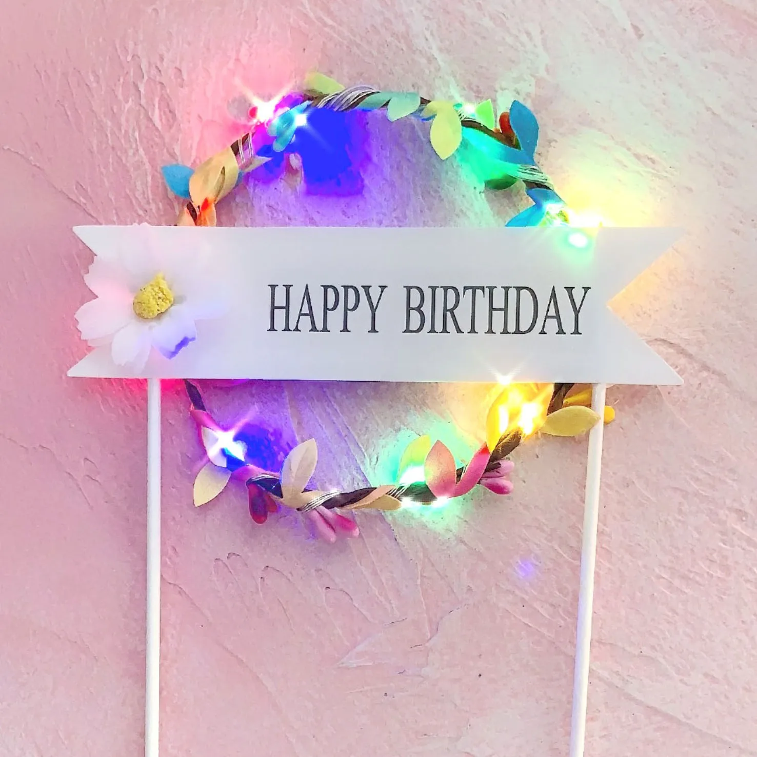 Twinkle LED Lighted Birthday Cake Vine Round Happy Birthday Ring Interpolation Baking Dessert Shining Table Decoration
Twinkle LED Lighted Birthday Cake Vine Round Happy Birthday Ring Interpolation Baking Dessert Shining Table Decoration
