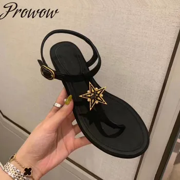 Prowow New High Quality Genuine Leather Flats Sandals Pearl Star T Strap Flats Sandals Party Beach Bohemia Sandals Women
Prowow New High Quality Genuine Leather Flats Sandals Pearl Star T Strap Flats Sandals Party Beach Bohemia Sandals Women