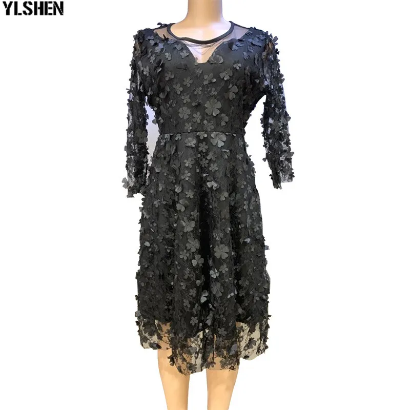 Sexy Lace African Dresses for Women Dashiki Floral African Clothes High Quality New African Gown Skirt Bazin Kenya Africa Dress 02