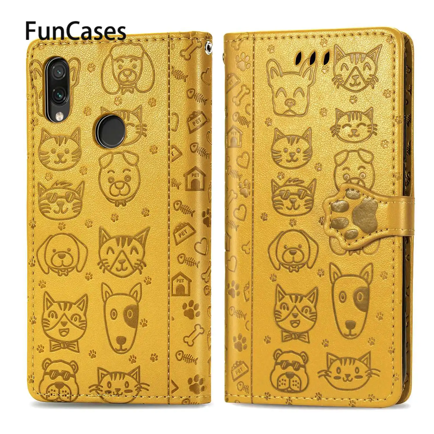 Cartoon Dog PU Leather Flip Case For cover Redmi Note 7S Phone Cases Covers Xiaomi phone case 7 Bag Coques hongmi | Мобильные