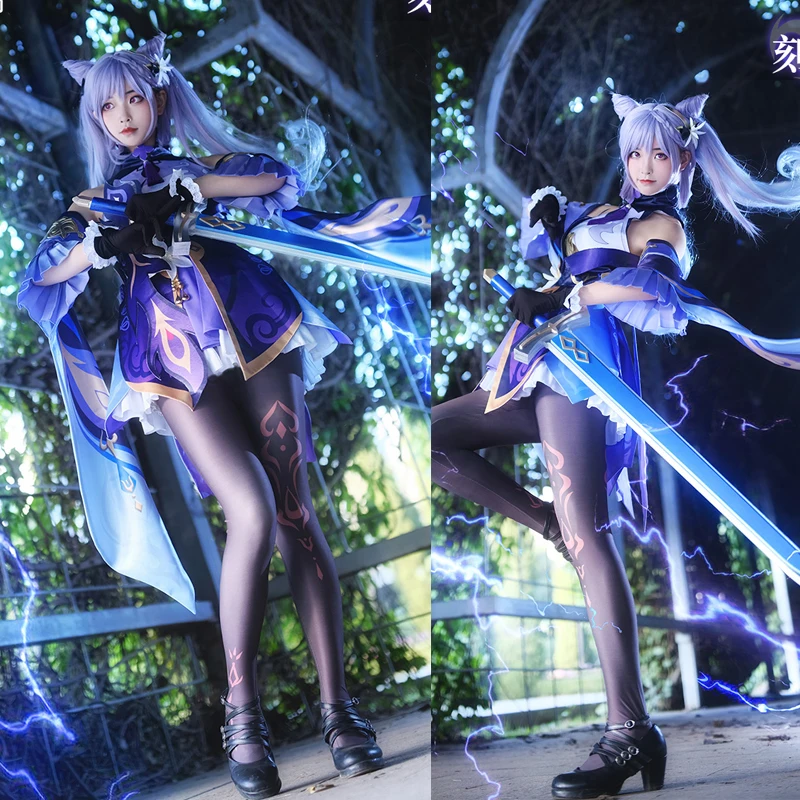 Game Genshin Impact Keqing Cosplay Costumes KEQING Dress Halloween Party Outfit Women Uniforms shoes boots wigs Lolita clothes
Game Genshin Impact Keqing Cosplay Costumes KEQING Dress Halloween Party Outfit Women Uniforms shoes boots wigs Lolita clothes