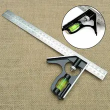 

Adjustable Engineers Combination Try None Right Angle Ruler With Spirit Level and Scriber 300mm Square Ruler Set Kit (12")