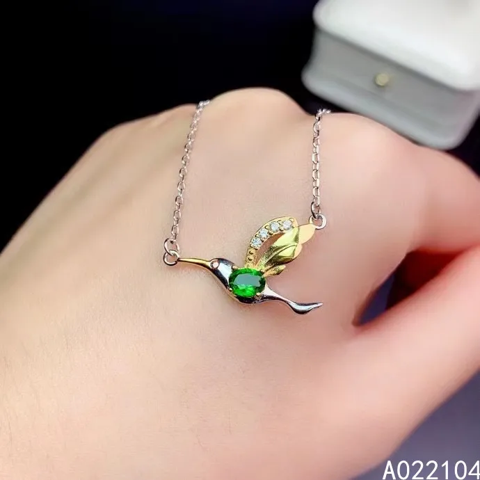 KJJEAXCMY fine jewelry 925 sterling silver inlaid Natural Diopside Women's elegant fresh bird gem pendant necklace chain support
KJJEAXCMY fine jewelry 925 sterling silver inlaid Natural Diopside Women's elegant fresh bird gem pendant necklace chain support