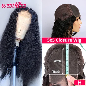 5x5 Lace Closure Wig 10-24" Brazilian Water Wave Wig Pre Plucked Transparent Lace Wig 180% West Kiss Hair Wig High Ratio Remy 
5x5 Lace Closure Wig 10-24" Brazilian Water Wave Wig Pre Plucked Transparent Lace Wig 180% West Kiss Hair Wig High Ratio Remy