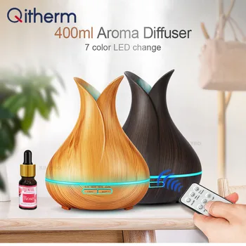 Qithem 400ml Aroma Essential Oil Diffuser Ultrasonic Air Humidifier with Wood Grain 7 Color Changing LED Lights for Office Home
Qithem 400ml Aroma Essential Oil Diffuser Ultrasonic Air Humidifier with Wood Grain 7 Color Changing LED Lights for Office Home
