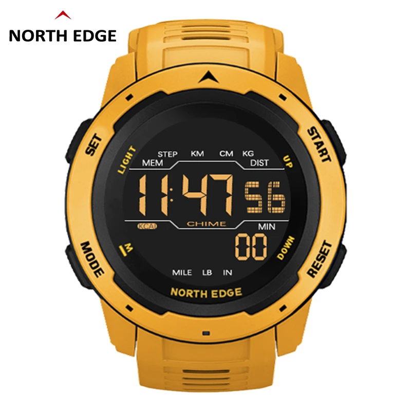 NORTH EDGE Men's Sports Watches Dual Time Pedometer Alarm Men Digital Watch Waterproof 50M Chrono Reloj Montre Homme Relogios
NORTH EDGE Men's Sports Watches Dual Time Pedometer Alarm Men Digital Watch Waterproof 50M Chrono Reloj Montre Homme Relogios