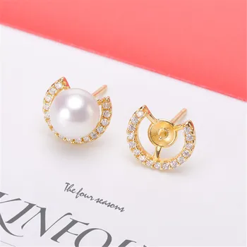 S925 Sterling Silver Flash Design Pearl Earrings Holder Women DIY Pearl Earrings Components Silver Gold Color
S925 Sterling Silver Flash Design Pearl Earrings Holder Women DIY Pearl Earrings Components Silver Gold Color