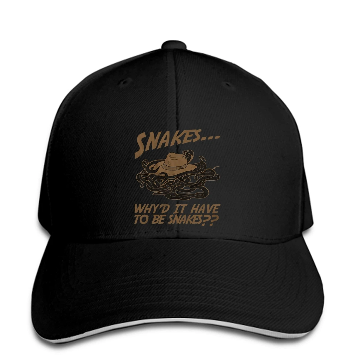 Print Baseball cap Mens Hot Indiana Jones Inspired whyd It Have To Be Snakes Men Baseball cap snapback hat Peaked