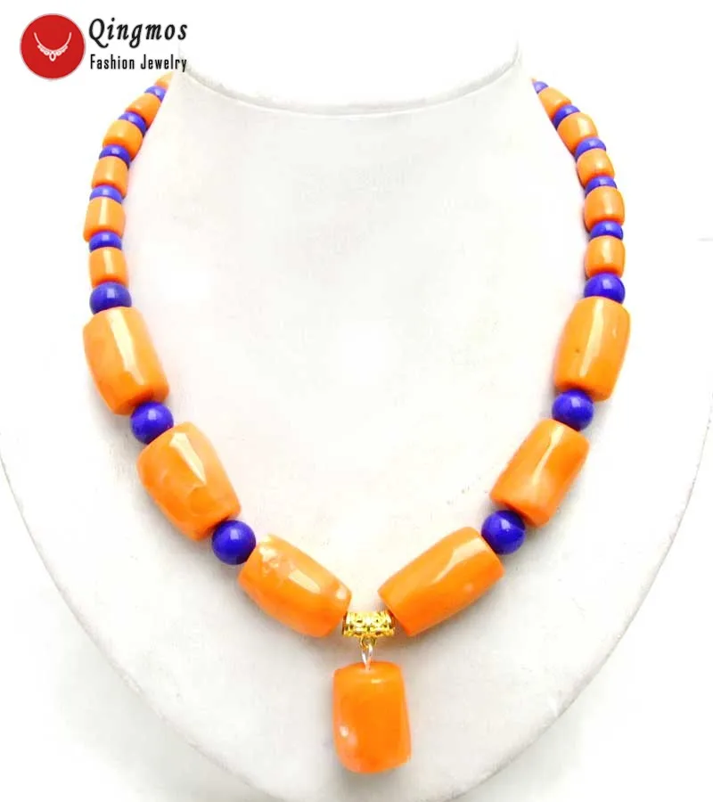 Qingmos 13*15mm Thick Slice Natural Orange Pendant Coral Pendant Necklace for Women with 6mm Rondelle Lapis Chokers 18“ Jewelry
Qingmos 13*15mm Thick Slice Natural Orange Pendant Coral Pendant Necklace for Women with 6mm Rondelle Lapis Chokers 18“ Jewelry