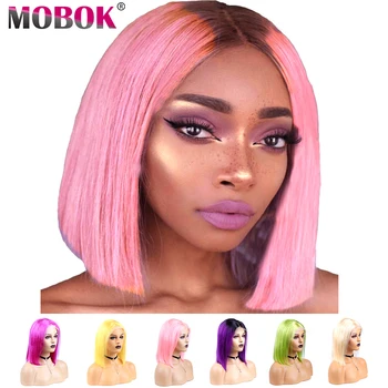 Pink Bob Lace Front Wigs Human Hair 13X4 Pre Plucked 613 Blonde Blue Red Grey Green Ombre Short Bob Wigs For Black Women Remy 
Pink Bob Lace Front Wigs Human Hair 13X4 Pre Plucked 613 Blonde Blue Red Grey Green Ombre Short Bob Wigs For Black Women Remy