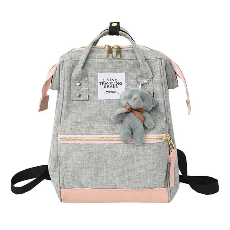 

Mochila de oso de mujer estilo Preppy bolso de mano Mochila femenina Oxford tela bolsos de hombro bolsa de escuela de viaje Rosa S Mochila