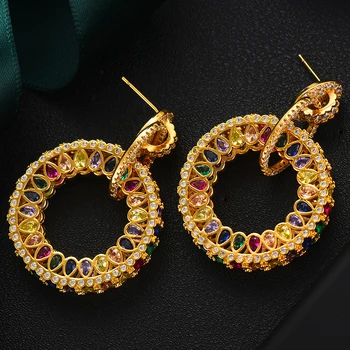 SISCATHY Romantic Shiny Round Dangle Earrings For Women Wedding Bridal Ear Earrings in Party Show Noble Symbol Unique Trendy 
SISCATHY Romantic Shiny Round Dangle Earrings For Women Wedding Bridal Ear Earrings in Party Show Noble Symbol Unique Trendy