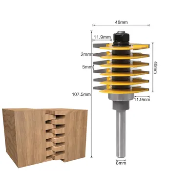 8-handle engraving machine milling cutter 8mm Shank Rail Reversible Finger Joint Glue Router Bit Cone Tenon Woodwork cutter
8-handle engraving machine milling cutter 8mm Shank Rail Reversible Finger Joint Glue Router Bit Cone Tenon Woodwork cutter