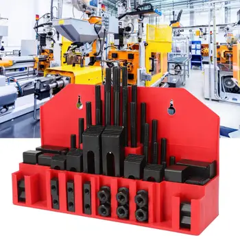 58Pcs 7/16in T-Slot Clamping Kit 3/8-16 Stud 45# steel Universal Combination Fixture Set woodworking clamps
58Pcs 7/16in T-Slot Clamping Kit 3/8-16 Stud 45# steel Universal Combination Fixture Set woodworking clamps