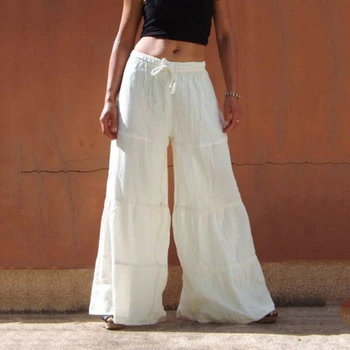 Women Plus Size Solid Polyester Folds Casual Ruffled Loose Pants Pantalones Mujer Wide Leg Pants Bell Bottom Pants
Women Plus Size Solid Polyester Folds Casual Ruffled Loose Pants Pantalones Mujer Wide Leg Pants Bell Bottom Pants